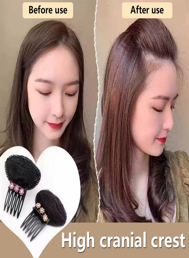 IPEWOEF 6Pcs Rhinestone Flower Hair Volumizing Clips with Sponge Inserts for Puffy, Voluminous Hairstyles | Invisible Hair Pads, Clips & Cushion Hairpins - Image 4